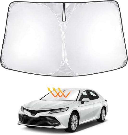 T TGBROS Windshield Sun Shade for Toyota Camry 2018-2024 Accessories Foldable Sun Shield Front Window Sunshade Cover Sun Visor Cover Block Heat and Sun Protection
