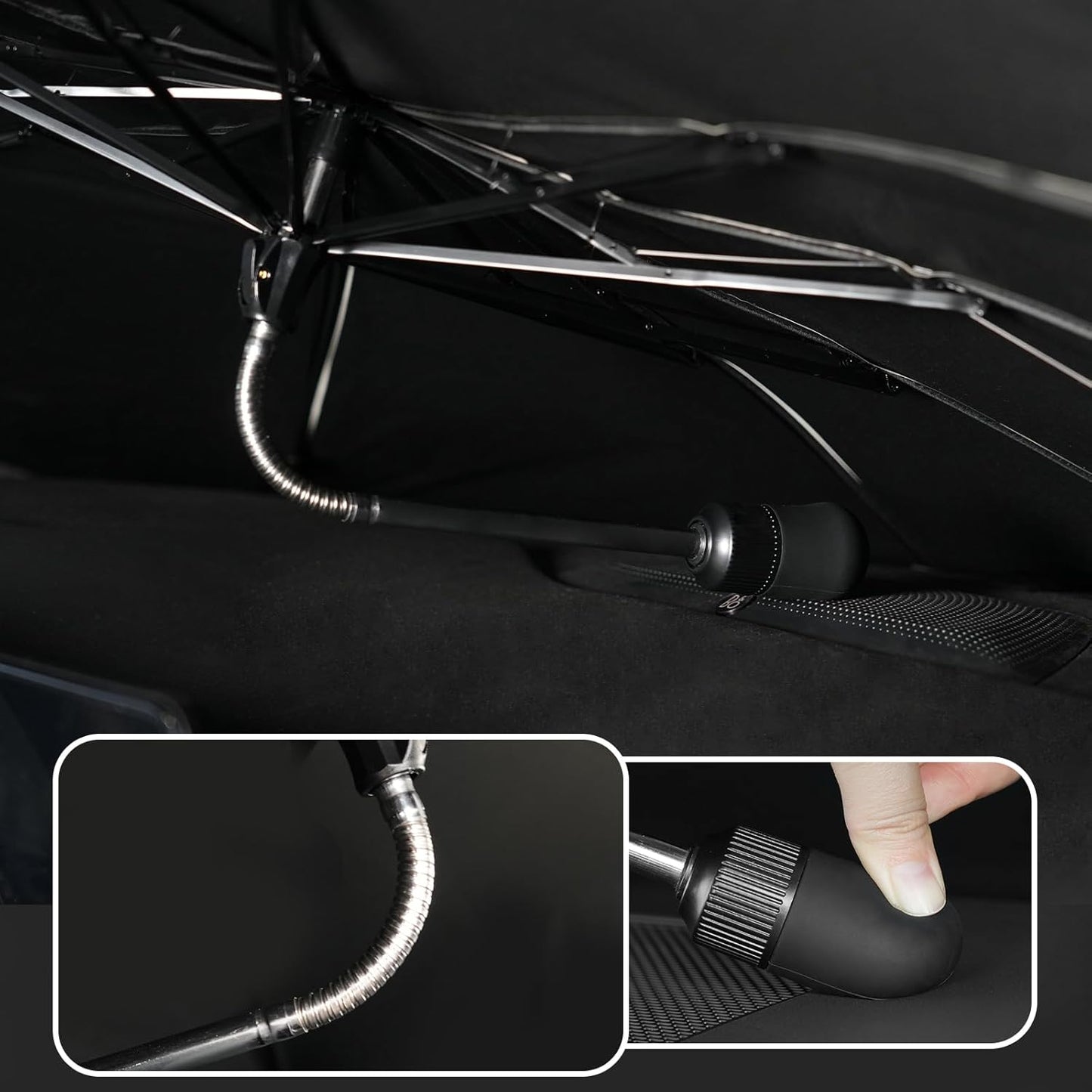 Custom Fit Windshield Sun Shade Umbrella for Ford Escape 2020‑2025 Foldable Front Window Shade, Reflective UV Blocker, Reduces Cabin Temp 20‑30℃, Easy Open Car Sunshield with Storage Bag