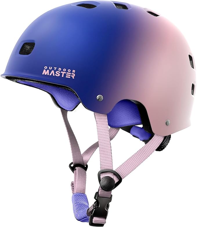 OutdoorMaster Skateboard Cycling Helmet - Two Removable Liners Ventilation Multi-Sport Scooter Roller Skate Inline Skating Rollerblading for Kids, Youth & Adults