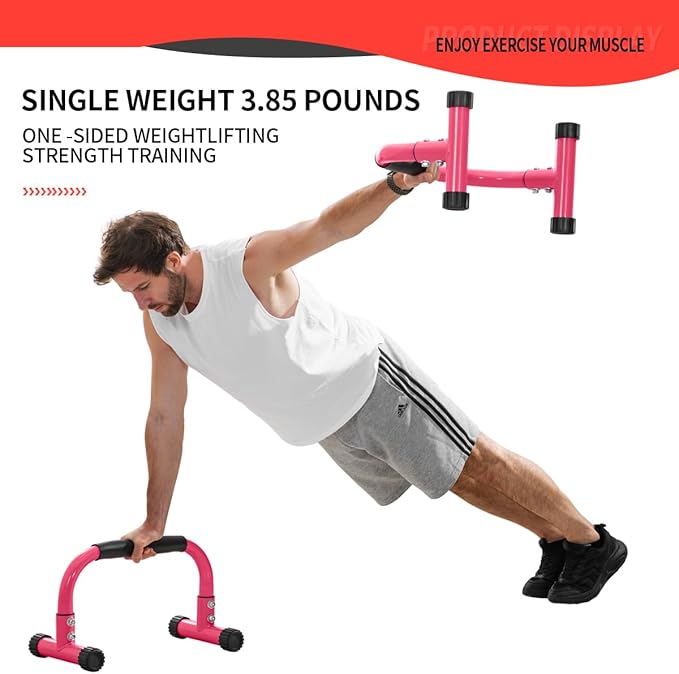 Push Up Bar, Parallettes Bars For L-sit & Dip, Heavy-Duty No Wobbling Parallel Bars Stand For Handstands, Full Planche, Calisthenics, 9.5in High Workout Stands for Home Fitness Training