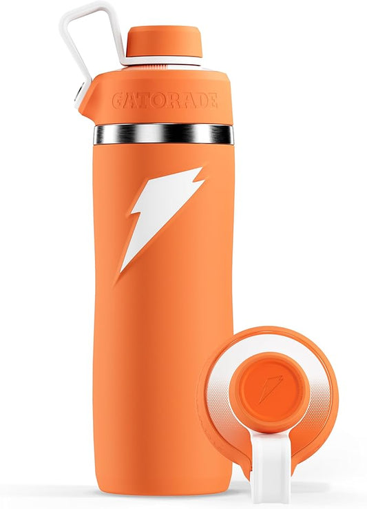 Gatorade 'Overtime' 22oz Stainless Steel Water Bottle, Twist Cap, Orange