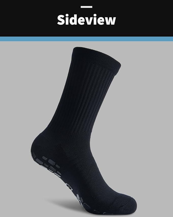 CWVLC Grip Socks Soccer - Cushioned Non-Slip Grippy for Men & Women Athletic - Barre Hospital Sticky Slipper Socks