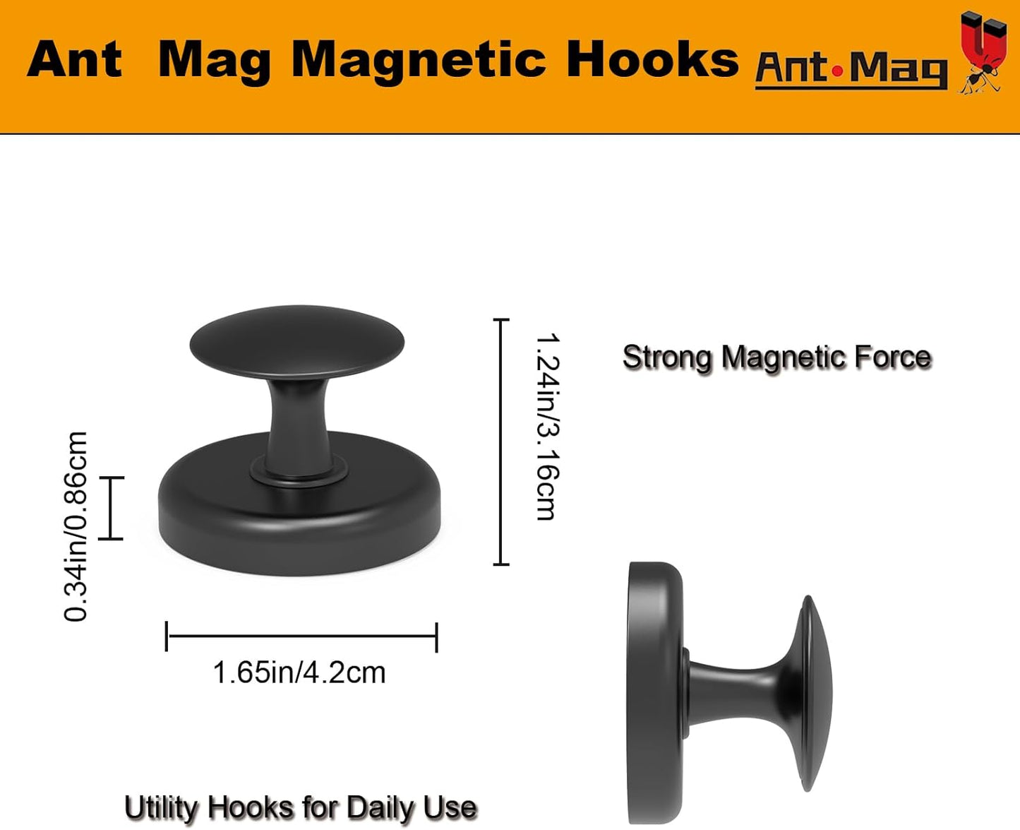 Ant Mag Magnetic Hooks Heavy Duty 160lbs for Coat Hanging Strong Magnetic Hangers for Metal Surface Great Organization for Cruise Cabinet Door Kitchen Room Office