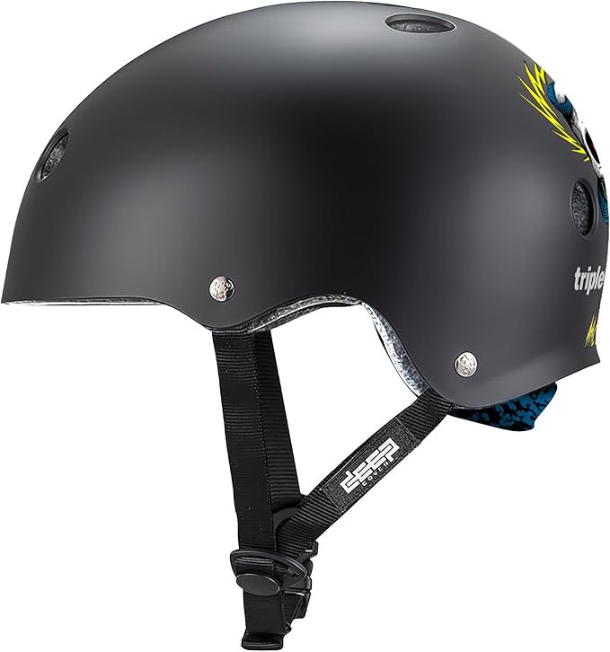 Triple Eight Deep Cover Helmet - Ideal for Skateboarding, Bicycling, BMX, and Roller Skating