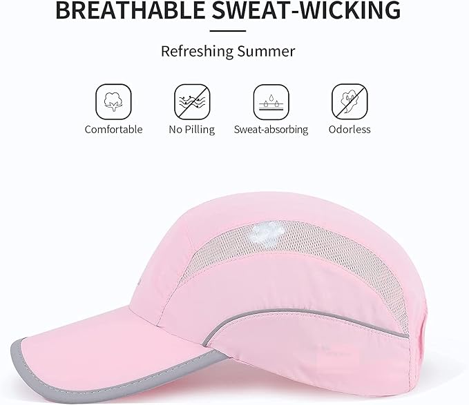 Running Hat Mesh Sports Cap Lightweight Quick Drying Runner Cap for Men Women