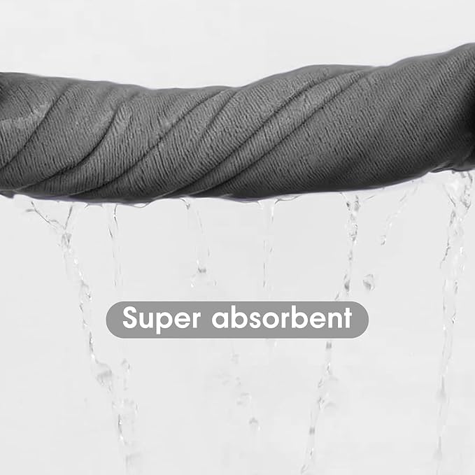 JML Microfiber Towels, Bath Towel Set 4 Pack, 27" x 55" - Super Absorbent, Fast Drying Bathroom Towel for Hair, Swimming, Fitness, Sport, Yoga -Grey