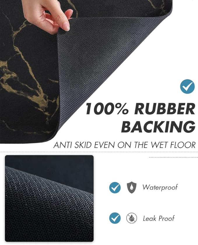 AMOAMI Coffee Mat Hide Stain Rubber Backed Absorbent Dish Drying Mat for Kitchen Counter - Fits Under Coffee Maker or Machine