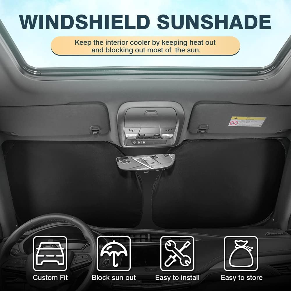 Cartist Windshield Sun Shade Fit for Dodge RAM 1500 2019-2024 CrewCab, MegaCab, 2Dr RegularCab, 4Dr QuadCab Foldable Car Front Window Sunshade Accessories Sun Visor