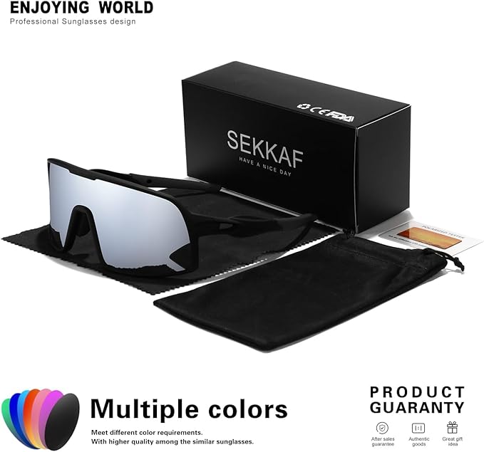 Polarized Sports Sunglasses for Men and Women Cycling Glasses UV Protection Goggles for Mountain Bike Running Fishing