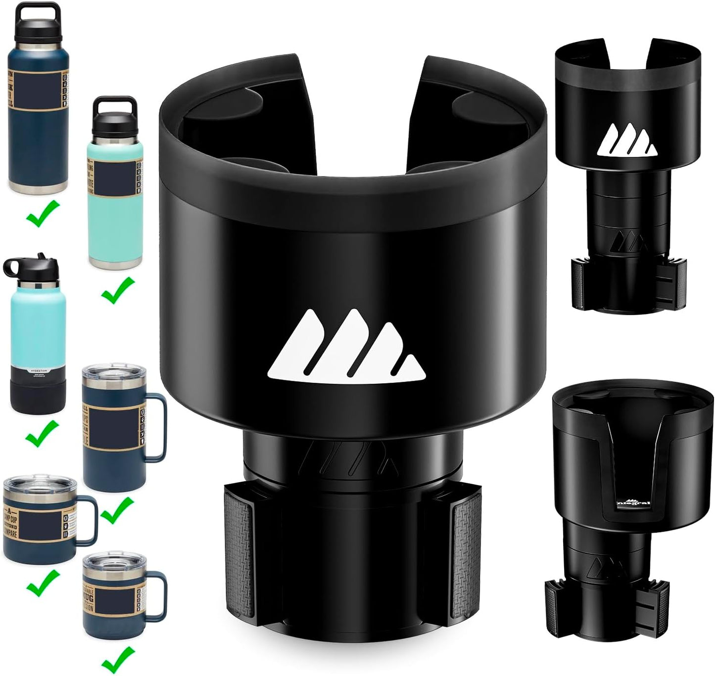 [Upgraded] Integral Ultimate Car Cup Holder Expander - Adjustable Base - Organizer & Expander for Vehicles - Compatible with Mugs, Yeti 14/24/36/46oz, Rambler, Hydro Flasks 32/40oz, 3.4"-4.0" Bottles