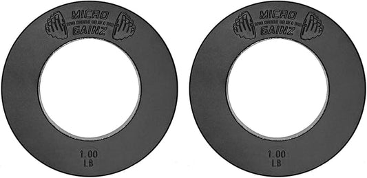 Micro Gainz Calibrated Fractional Weight Plate Set of 2 Plates, Choose Set (.25LB-1.25LB), Designed for Olympic Barbells for Strength Training & Micro Loading Bar Weights, Made in USA