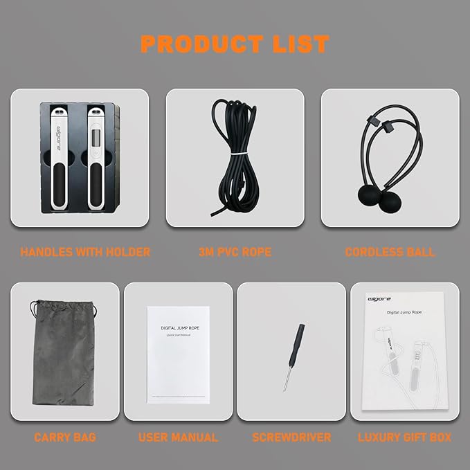 Jump Rope,Ropeless jump ropes weighted with counter for fitness,Home, Indoor or Outdoor exercise use,Workout,Crossfit,Gym,Cordless jump rope for Women,Men, Adults, Kids