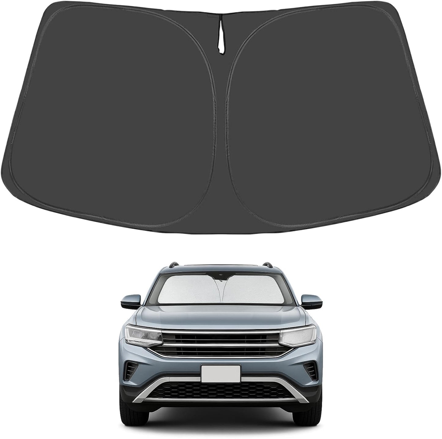 Proadsy for Volkswagen Atlas 2018-2024 2025 Windshield Sun Shade 4-Layer Foldable Front Sunshade Protector Sun Visor Blocks UV Rays Keep Car Cooler