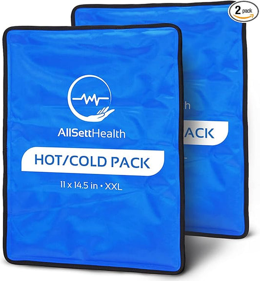 Reusable Ice Packs for Injuries Reusable | 11" x 14.5" - 2 Pack XL | Hot & Cold Pack | Large Ice Pack for Back Pain Relief, Flexible When Frozen | Cold Compress for Back, Knee, and Shoulder Injuries