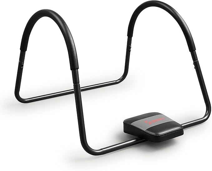 Sunny Health & Fitness Waist Trainer Ab Roller with Elbow Support, Training Wheels, Foldable for Home Gym, Abdominal Exercises, Core Strength, Glute Trainer, Crunch Workouts with Optional Dip Station