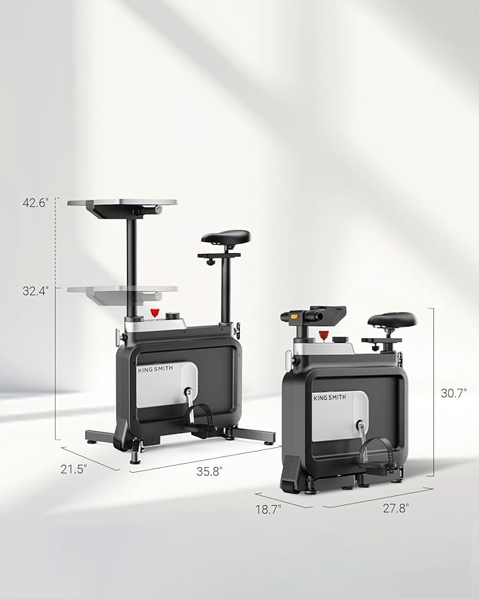 Exercise Bike with Desk, Adjustable Resistance, All-in-one Under Desk Bike, Stationary Bike Indoor Workstation 264 LBS Heavy Duty