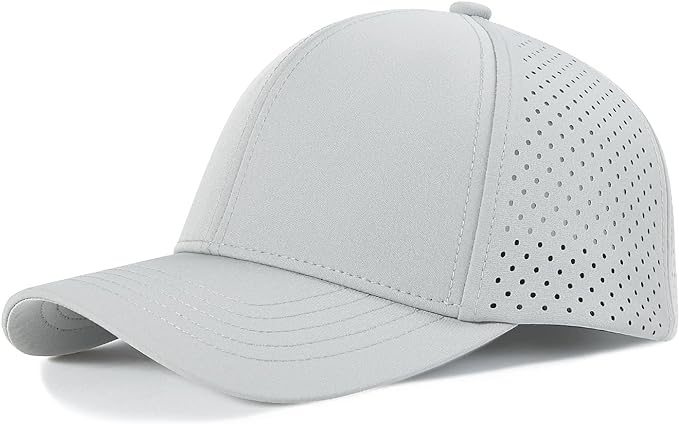VOBOOM Men Quick Dry Baseball Cap Laser Cut Mesh Ball Curved Brim Snapback Hat