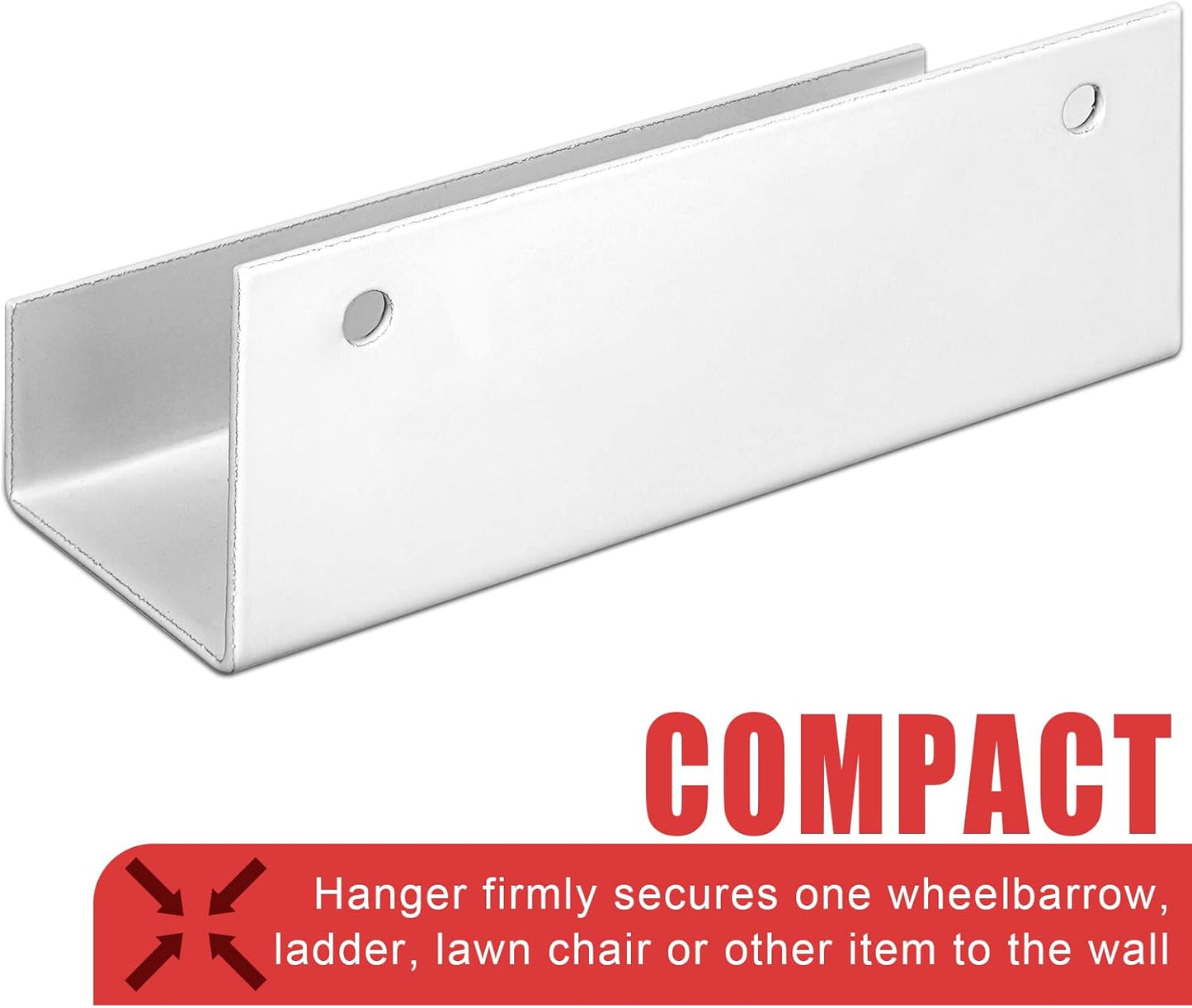 Blulu 4 Pieces Wall Mount Ladder Wall Wheelbarrow Hanger Steel Garage Storage Hook Wheelbarrow Hanger Heavy Duty Garage Storage Organizer for Hang Ladders Carts Chair Bicycle(White)