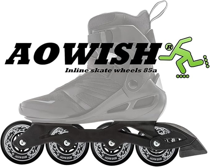 8-Pack Inline Skate Replacement Wheels 85A Outdoor Asphalt Formula Roller Blades Wheels Indoor Roller Blades Wheels with Bearings ABEC-9 & Floating Spacers