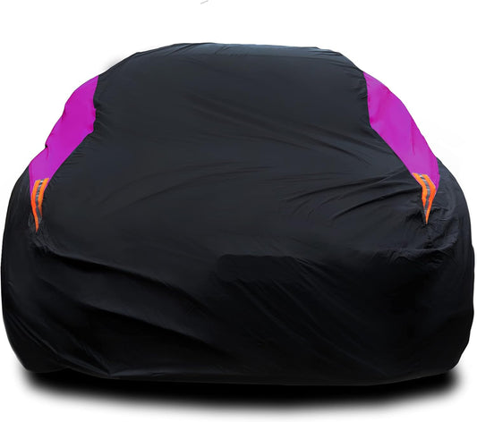MORNYRAY Waterproof Car Cover All Weather Snowproof UV Protection Windproof Outdoor Full car Cover, Universal Fit for Sedan (Purple, A4-Fit Sedan Length(186-193 inch)
