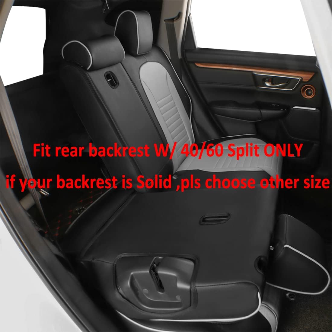 EKR Accord Car Seat Covers for Cars Honda Accord EX,EX-L,Sport,Sport SE,Touring 2017,Rear Row W/Split,Car Seat Covers Full Set,Leather Seat Covers Front Seats & Back-Leather(Black)