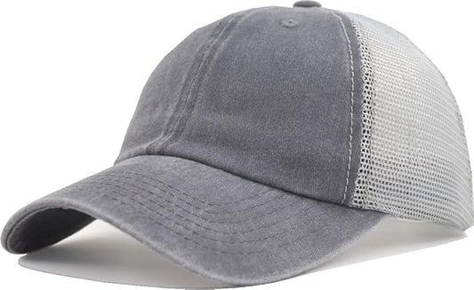 Comfy Vintage Trucker Baseball Hat- M/L/XL/XXL Women Men Unstructured Washed Dad Cap | Snapback | Soft Crown | Soft Mesh