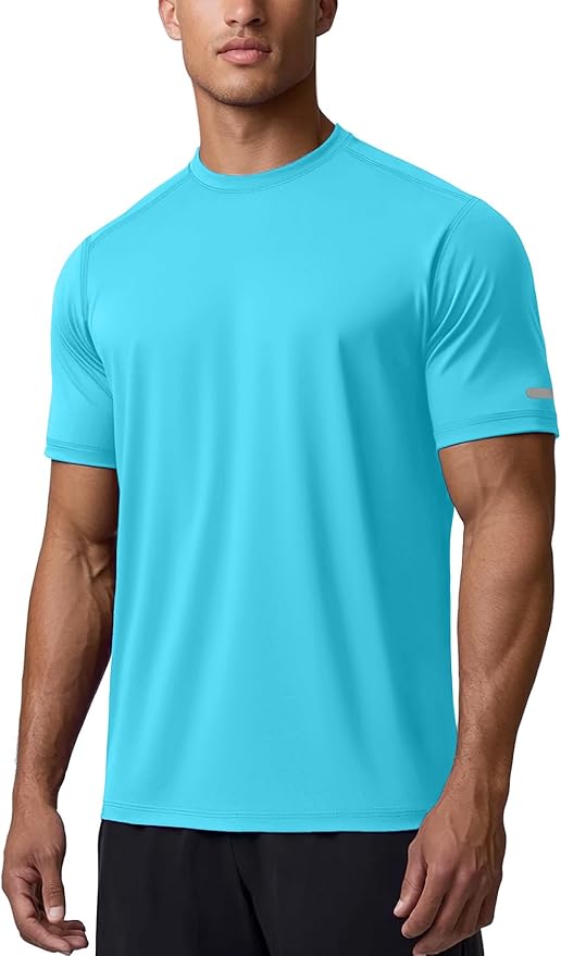 Zengjo Athletic Shirts for Men Short Sleeve Quick Dry Workout Running Gym Sport Exercise Tee Moisture Wicking