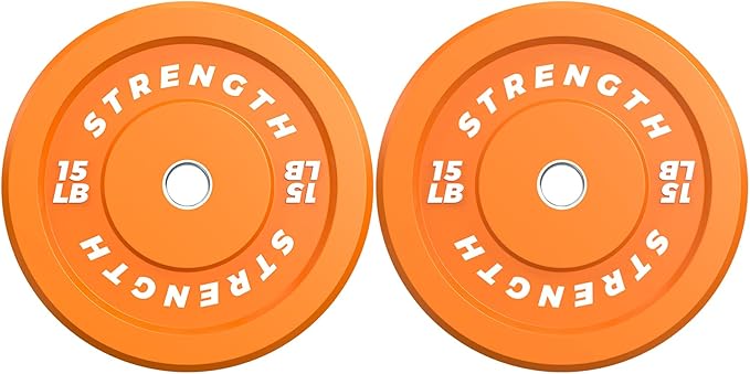 Premium Color-Coded Rubber Bumper Plates Set - 2 Inch Olympic Weight Plates for Home Gym Cross and Strength Training