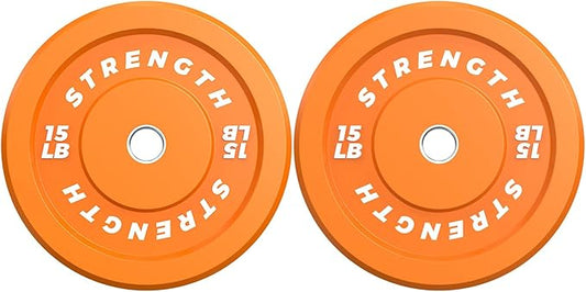 Premium Color-Coded Rubber Bumper Plates Set - 2 Inch Olympic Weight Plates for Home Gym Cross and Strength Training