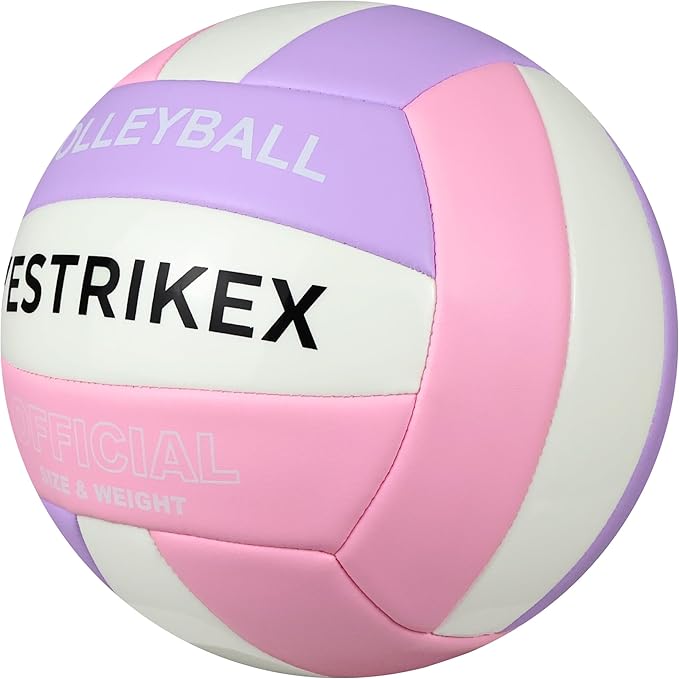 Official Size 5 Glow in The Dark Volleyball, Fluorescent Light Night Volleyball Soft Indoor Outdoor Volleyball Gift Luminous Night Light Ball for Game Gym Training Beach Play with Pump Kit