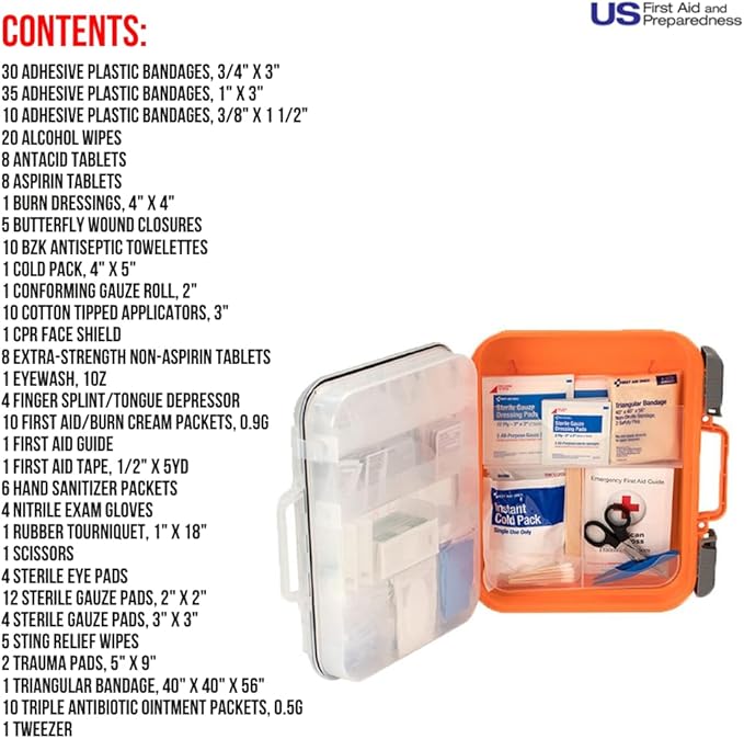 Officially Licensed Product, 50 Person First Aid Kit, 216 Piece Emergency Medical Supplies to Clean & Treat Minor Injuries, Hard Case Box for Home, Business, Job Site, Car