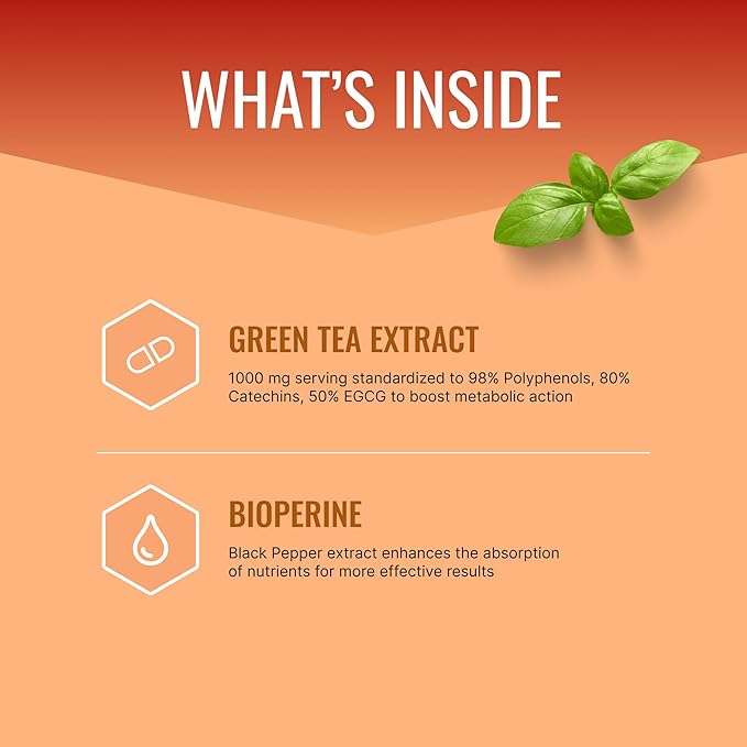 Approved Science Metaboburn - Metabolic Support - Green Tea and BioPerine - High-Potency Extract - 50% EGCG - Non-GMO, Allergen-Free, Vegan - 60 Capsules - Pack of 6 - Made in The USA