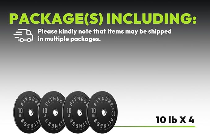 Rubber Weight Plates, Olympic Bumper Plate Set 2-Inch, 45/100 / 160/190 / 260/300 lb Barbell Weights for Home Gym, Colored Standard Strength Training Plates for Weightlifting