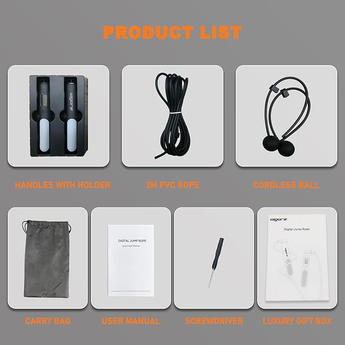 Jump Rope,Ropeless jump ropes weighted with counter for fitness,Home, Indoor or Outdoor exercise use,Workout,Crossfit,Gym,Cordless jump rope for Women,Men, Adults, Kids