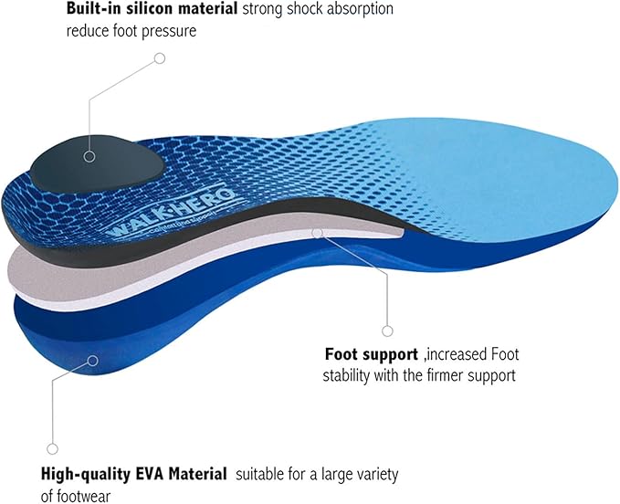 Plantar Fasciitis Feet Insoles Arch Supports Orthotics Inserts Relieve Flat Feet, High Arch (Mens 9-9 1/2 | Womens 11-11 1/2)