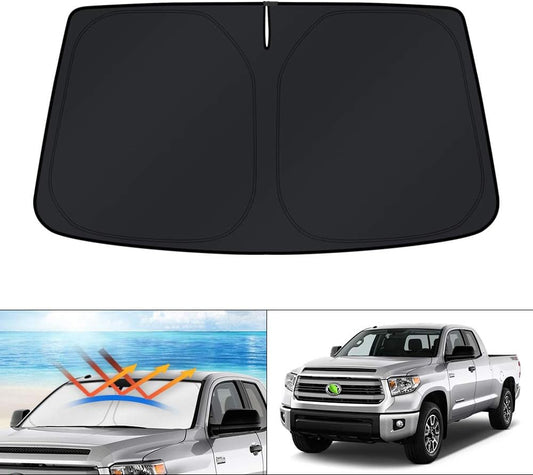 KUST Windshield Sun Shade for Toyota Tundra 2007-2026 Custom Fit Sunshade Sun Visor Protector Foldable Blocks UV Rays Keep Your Car Cooler