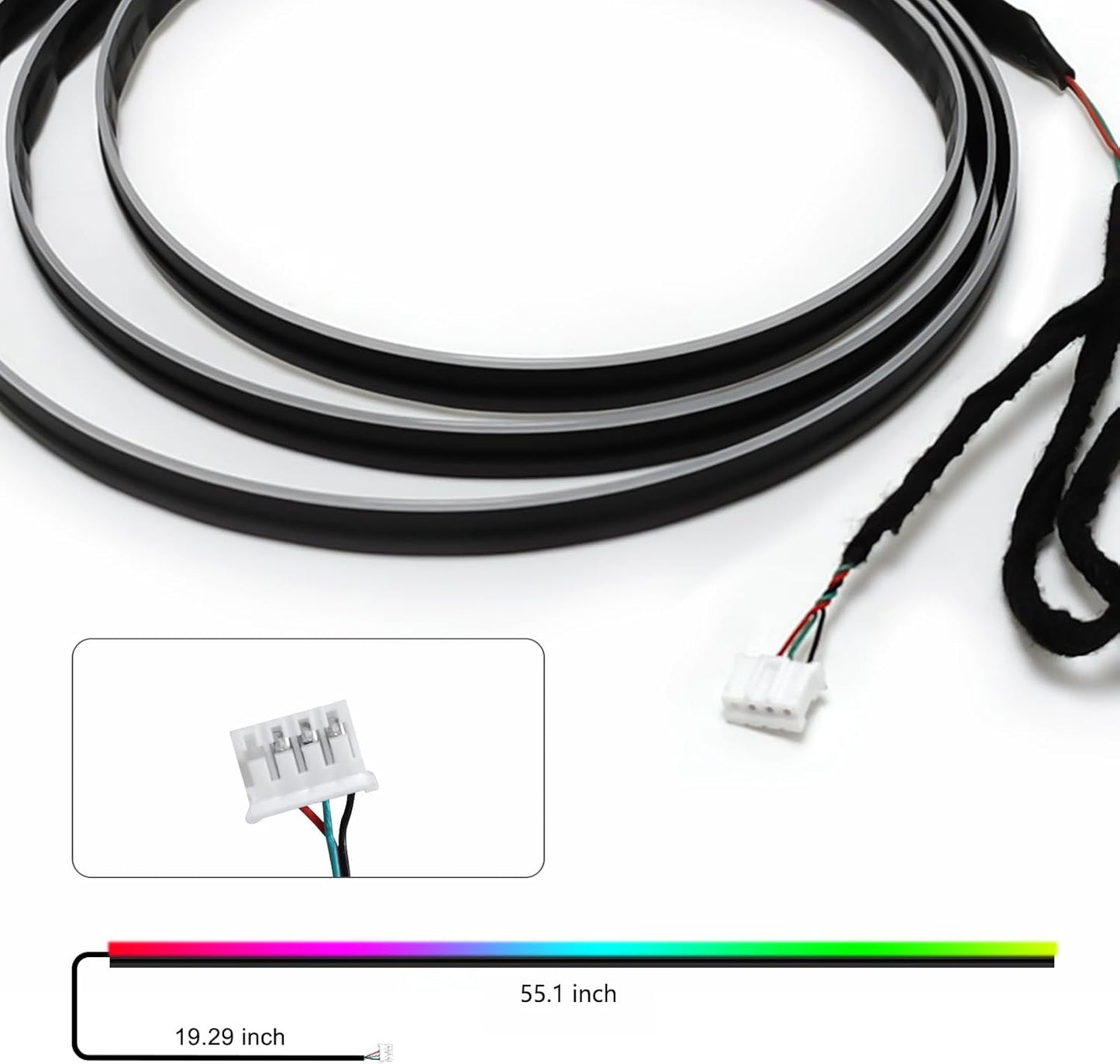 Dreamcolor Acrylic Interior Car LED Strip Light 55.1-inch, which fit for dreamcolor main controller connects and sub-controller kit (not including), Not applicable dreamcolor 5 in 1(single controller)