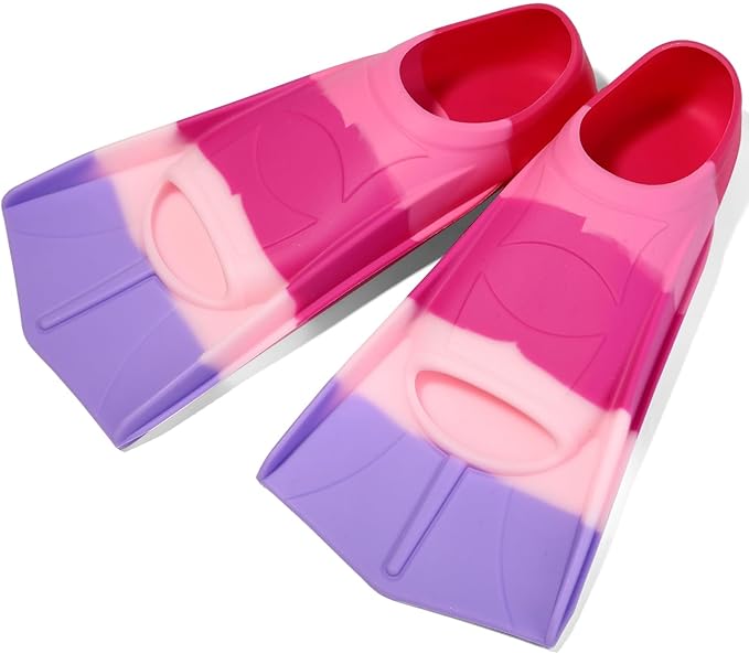 Kids Swim Fins,Short Kids Fins Youth Swimming Flippers for Lap Swimming Training for Children Girls Boys Beginners