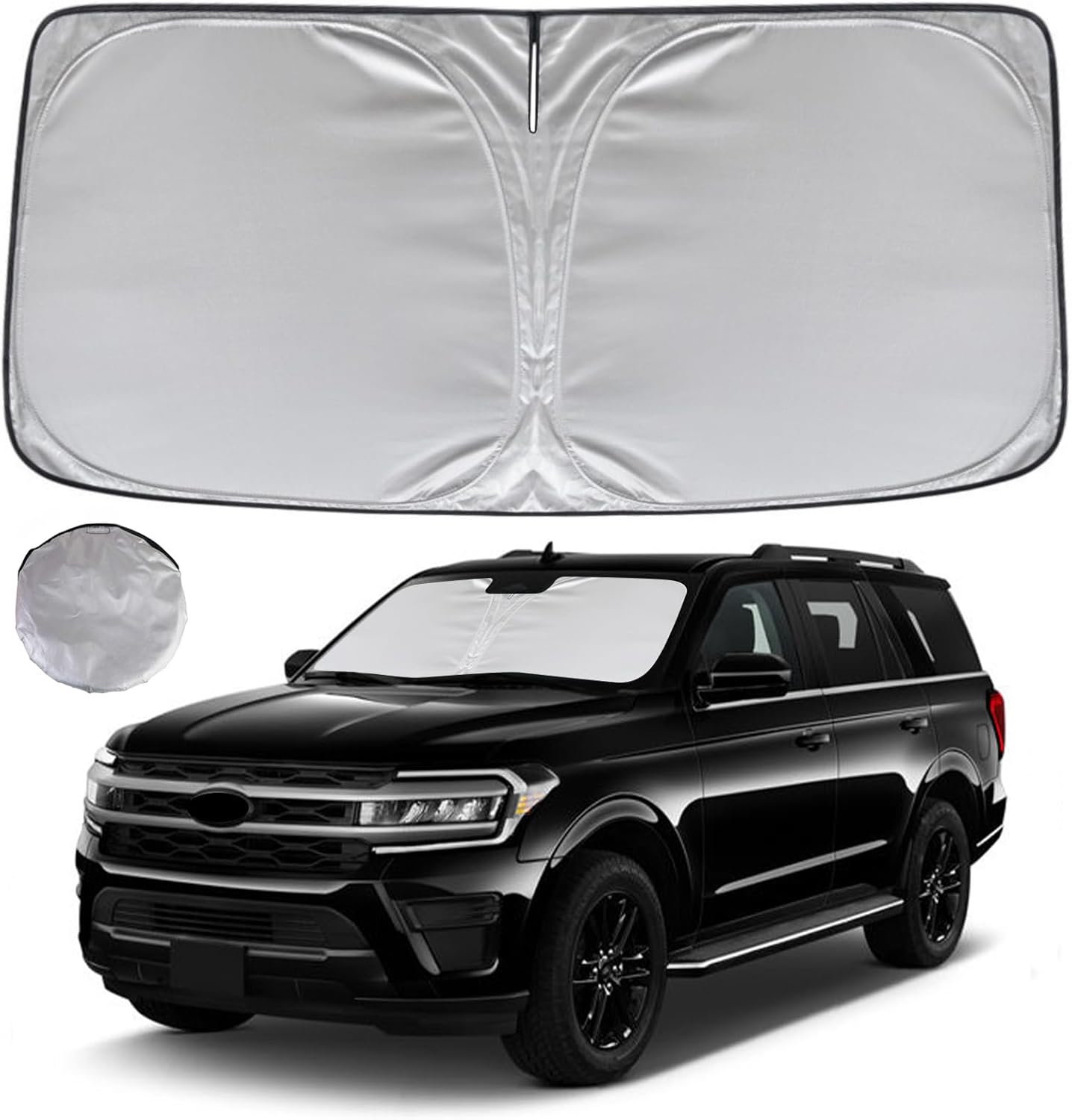 KAYZT Windshield Sun Shade for 2018-2025 Ford Expedition Foldable Sunshade Front Window Custom Fit Car Accessories