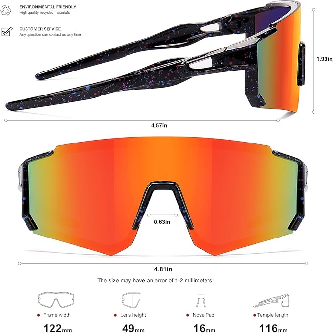 Youth Baseball Sunglasses Kids Sports Sunglasses for Boys Girls Softball Cycling Glasses UV400 Protection