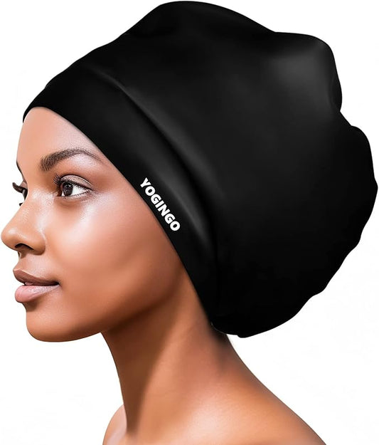 Extra Large Swim Cap - Silicone Cap for Long/Short Hair, Braids & Dreadlocks - Keeps Hair Dry