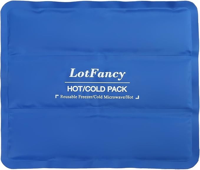 LotFancy Ice Pack for Injuries, Reusable Large Hot Cold Pack for Therapy, Heating or Cooling Gel Pad for Back Shoulder Knee Waist Sprains, Muscle or Joint Pain Relief, 14" x12"