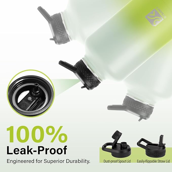 Insulated Water Bottle | Thickened Stainless Steel Vacuum Metal | Portable Sports Half Gallon Large Water Jug for Gym and Hiking with Straw, Carrier Bag, Handle Strap | BPA-Free 64 oz