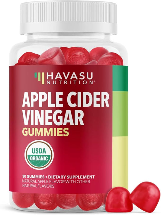 Apple Cider Vinegar Gummies - Organic ACV Vitamins for Digestive Health, Metabolism & Gut Support - 30 Count - Vegan, Non-GMO, Gluten-Free - Delicious Flavor & No Harsh Taste - 15 Day Supply