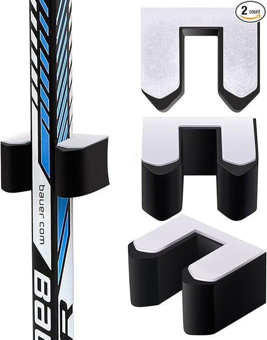 Yousoontic Hockey Stick Holder Wall Mount, 1-6 Stick Capacity, Ice and Field Hockey Organizer (Decor & Storage 2-in-1) for Home Garage Room Office Sports Decoration