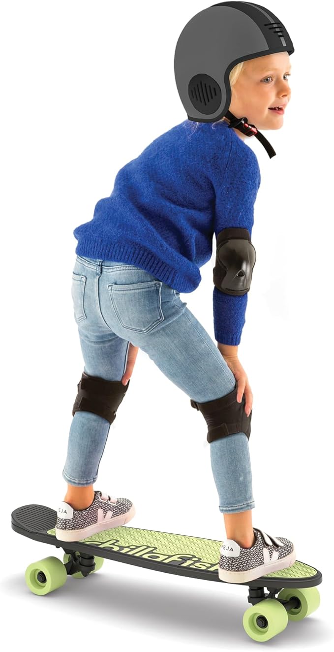 Chillafish Skatieskootie Customizable Training Skateboard and Lean-to-Steer Scooter with Detachable Stability Handlebar, Ages 3+