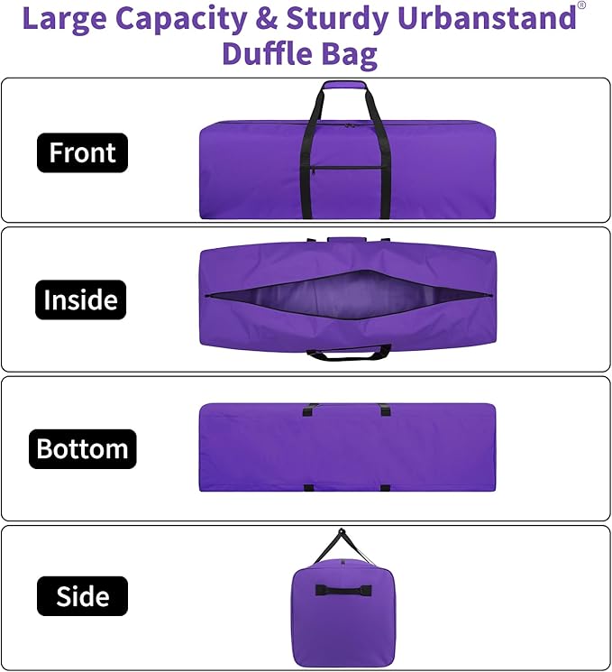 52 Inch Large Duffle Bag for Travel Camping Sport Equipment Storage Bag with 2-way Lockable Zippers Purple