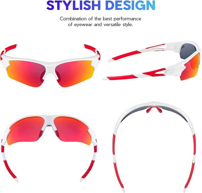 BEACOOL Polarized Sports Sunglasses for Men Women Youth Baseball Fishing Cycling Running Golf Motorcycle Tac Glasses UV400