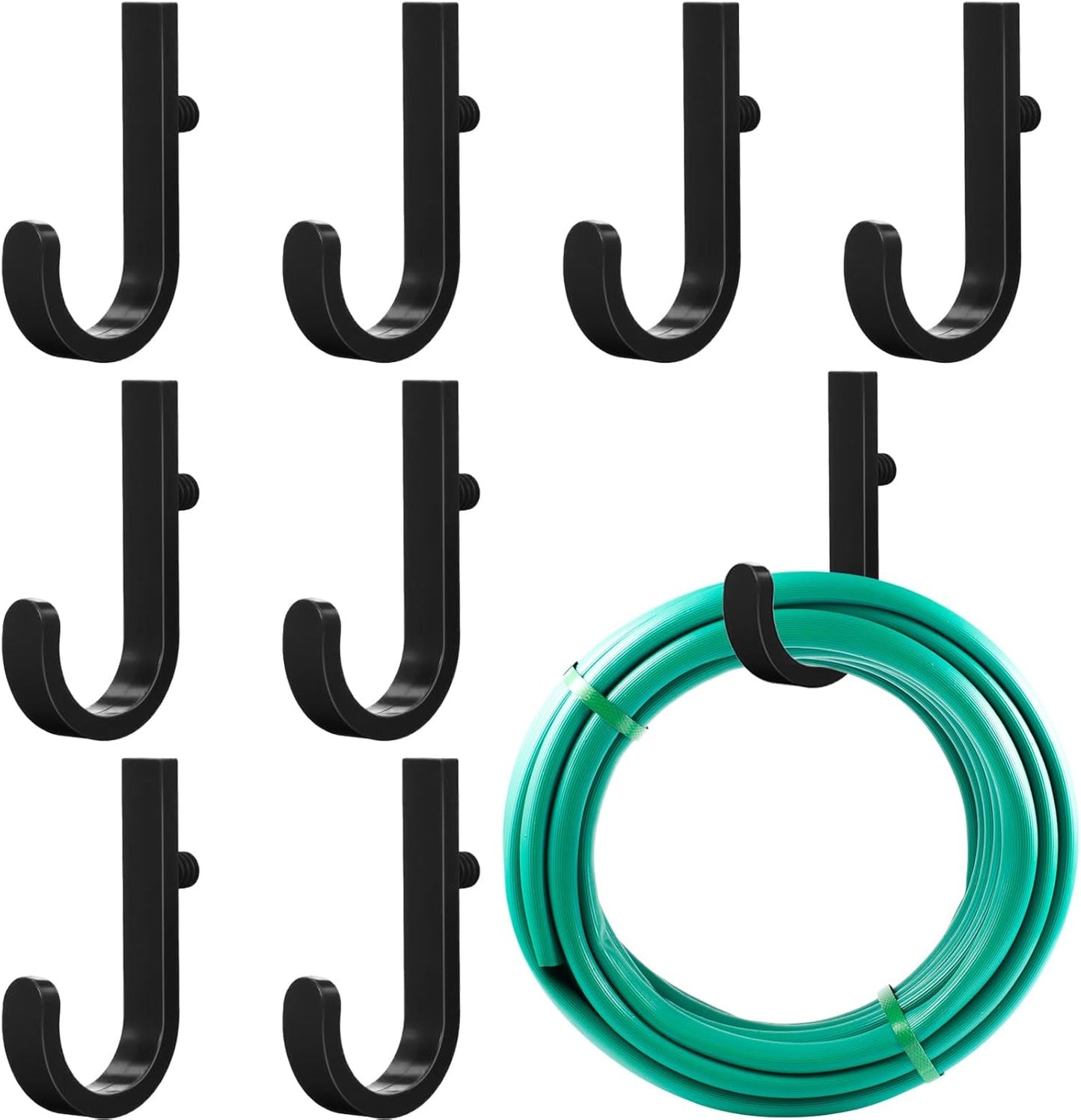 8 Pcs Shed Storage Tool Hooks Accessories Compatible with Suncast, Compatible with Craftsman for Hanging Shelves Accessories Part, Storage Sheds Replacement Screws, Brackets and Hooks(J Shaped)