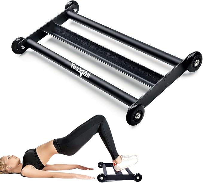 Yes4All Glute Ham Glider, Exercise Wheels for Home Gym Fitness, Glute Hamstring, Booty Building